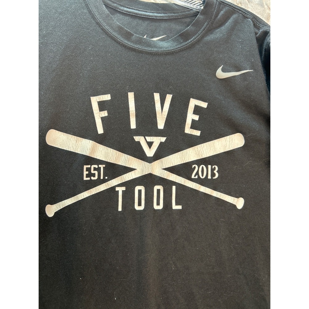 Nike‎ DRI-FIT Small Black Training Activewear Athletic T-Shirt Top - Picture 6 of 7